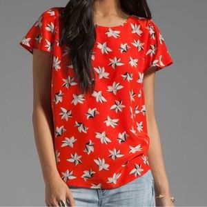 Joie Red Murphy 100% Silk Top (Small)